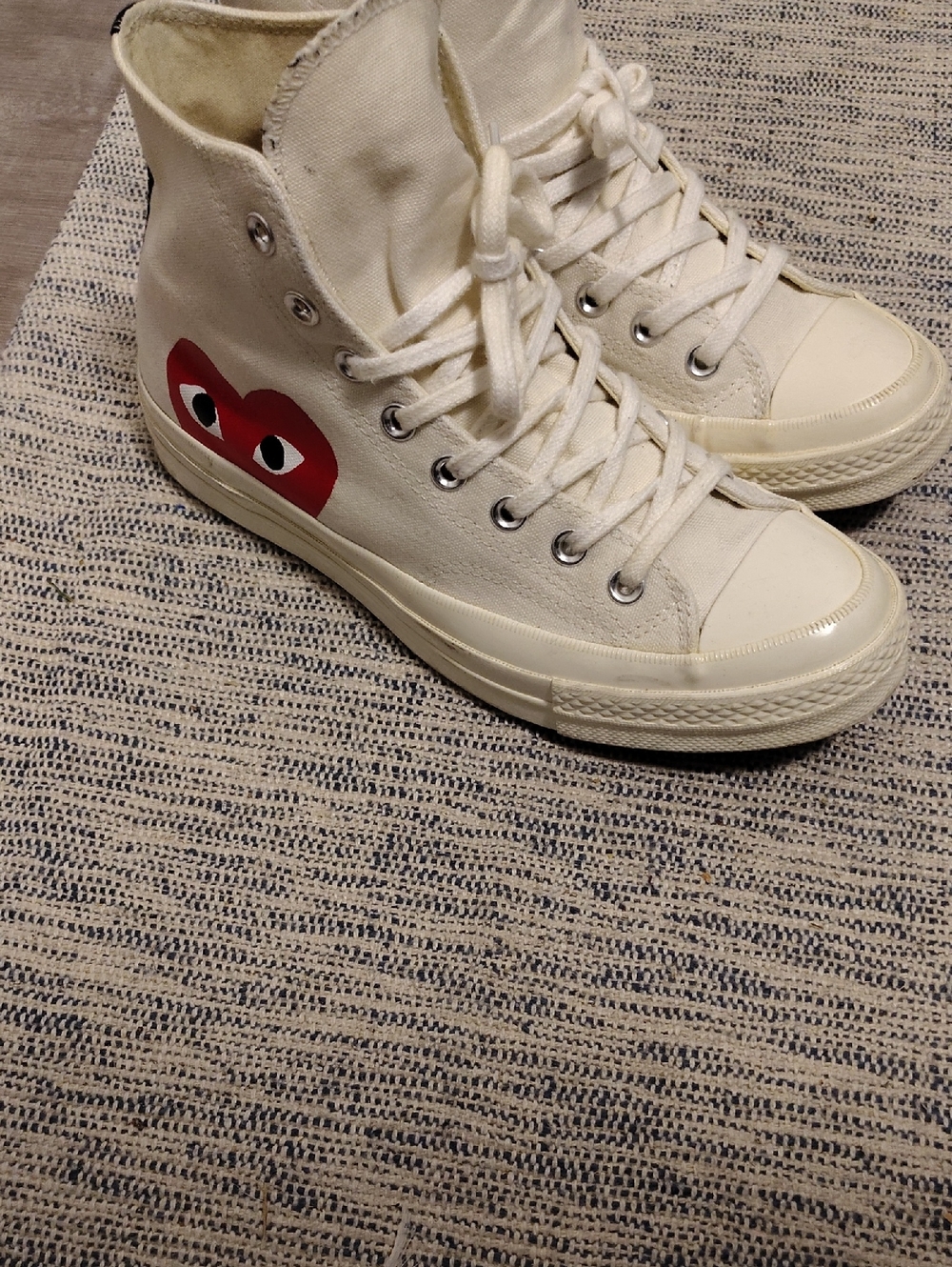 Converse/Play Comme Des Garcons ,Off White High Top Chucks.